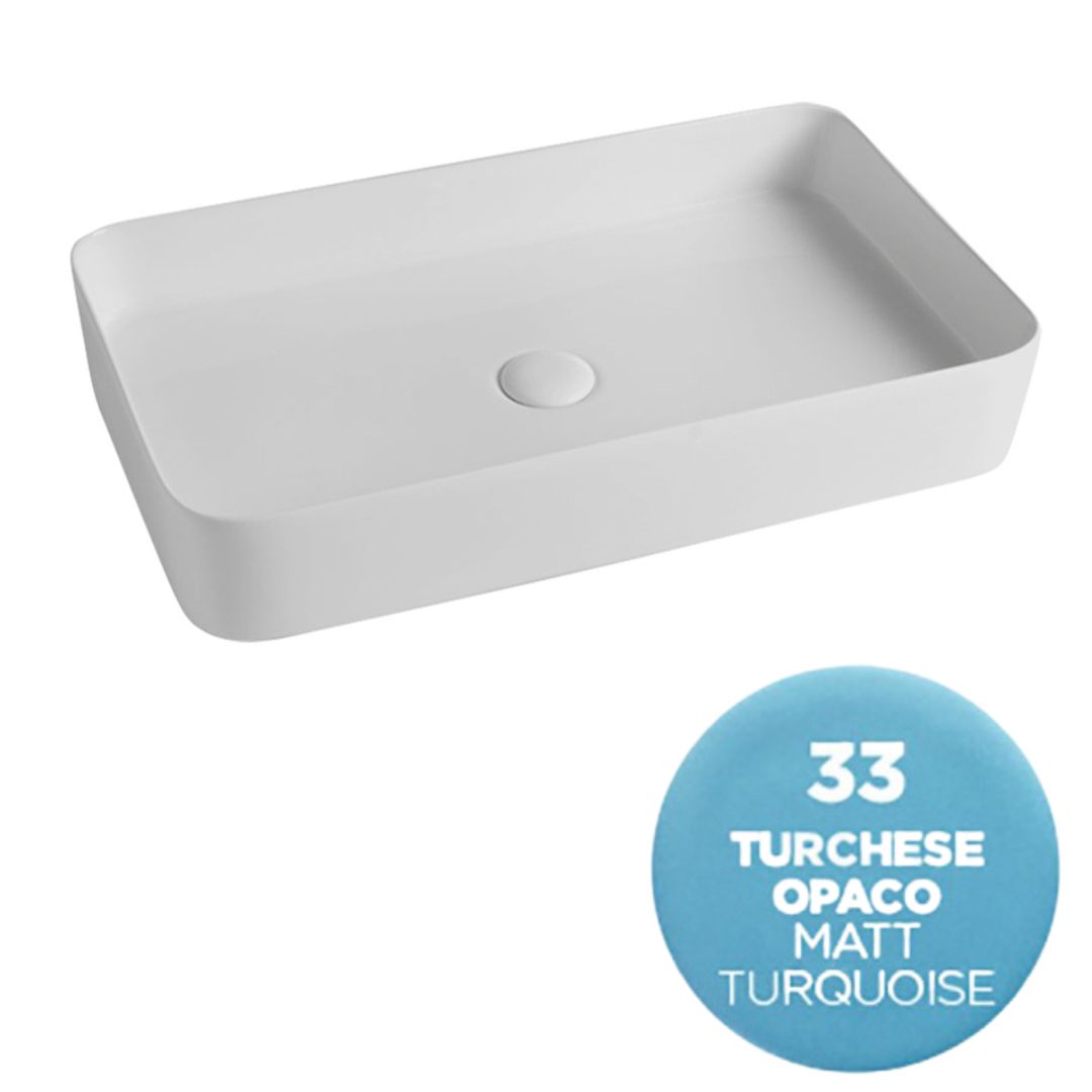 SMA42RE65033 Раковина накладная Olympia Smash 65x40xh11 см (цвет - голубой матовый)