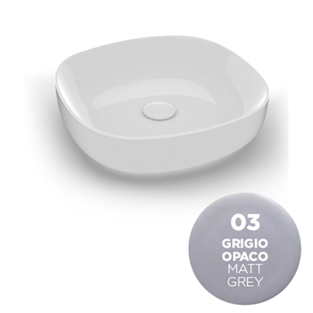 MET42O4003 Раковина Olympia Metamorfosi накладная, 45х45хh14 см (цвет - серый матовый)