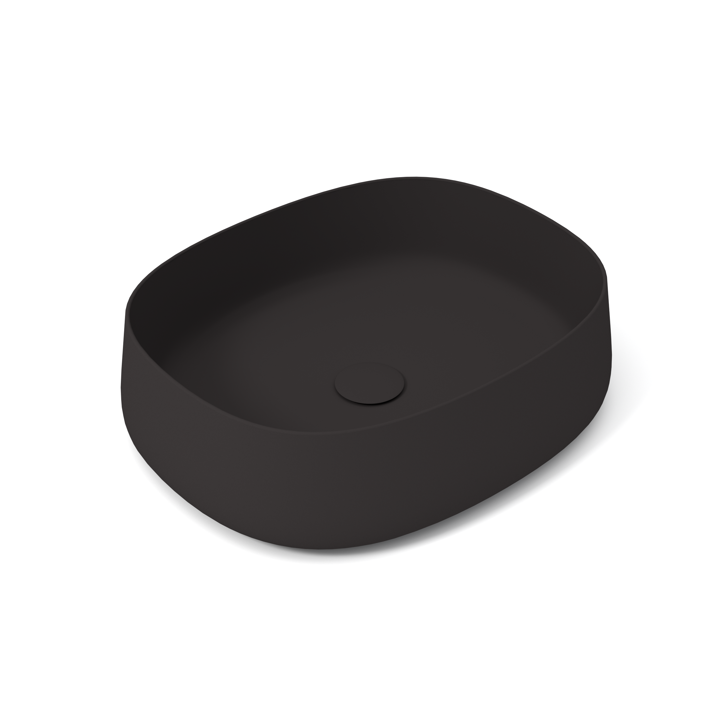 PAD4B50023 Раковина накладная Olympia Paddle, 52x42xh13 см (цвет - черный матовый)#