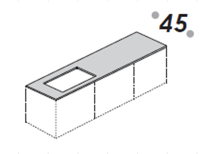 B2T45 Столешница Moab Block 45х80 см (цвет - Betacryl white)