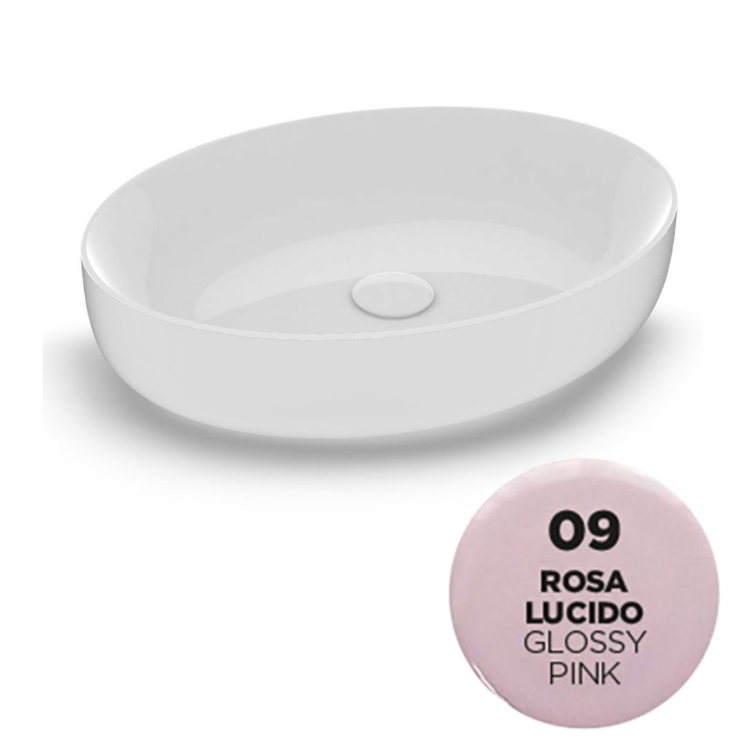 MET42O6009 Раковина Olympia Metamorfosi накладная, 55x42xh14 см (цвет - розовый глянцевый)