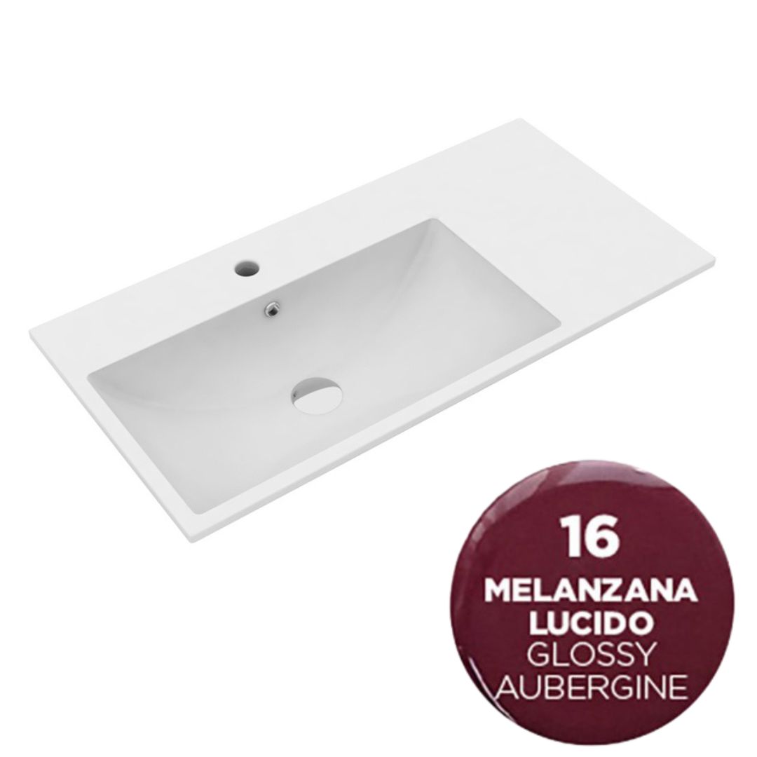 TUE4875116 Раковина Olympia Tutto Evo 75x45 см, с 1 отв. подвесная/встраиваемая (цвет - баклажан глянцевый)