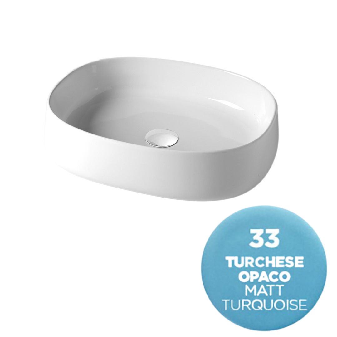 PAD4B50033 Раковина накладная Olympia Paddle, 52x42xh13 см (цвет - голубой матовый)