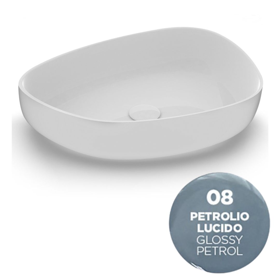 MET4255008 Раковина Olympia Metamorfosi накладная, 55x42xh14 см (цвет - нефть глянцевый)