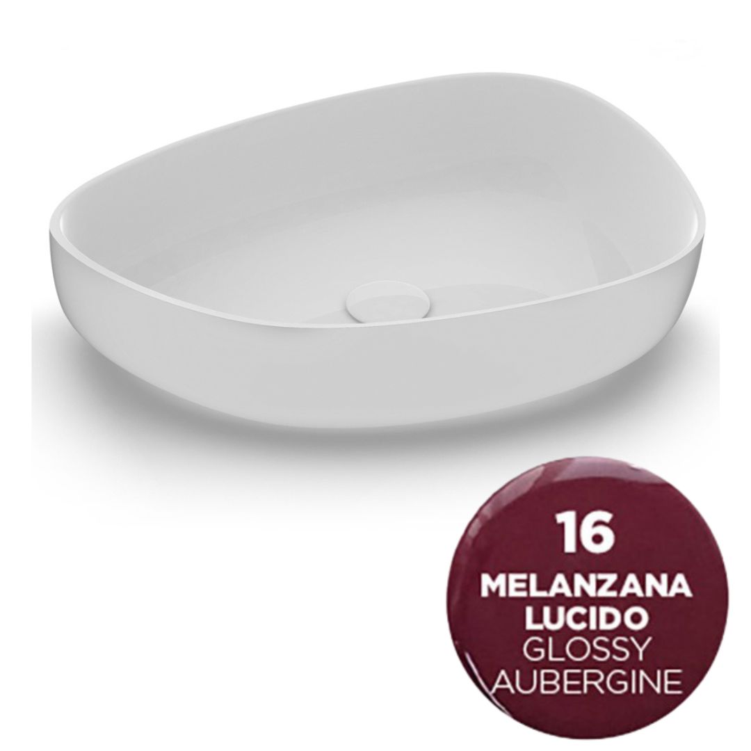 MET4255016 Раковина Olympia Metamorfosi накладная, 55x42xh14 см (цвет - баклажан глянцевый)