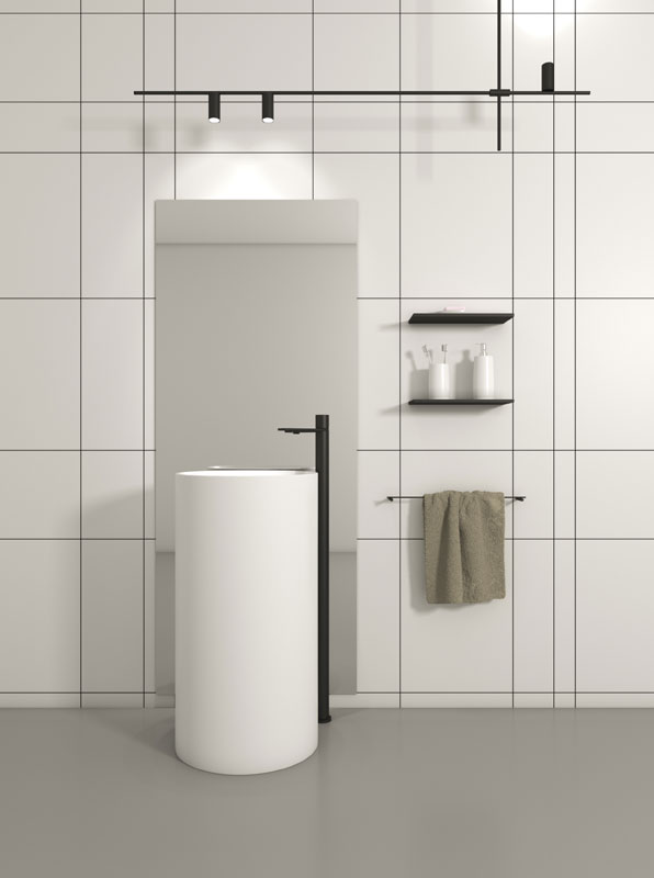 LIL4742001 Раковина напольная Tunnel Olympia из искусственного камня Livingtech (цвет - белый)