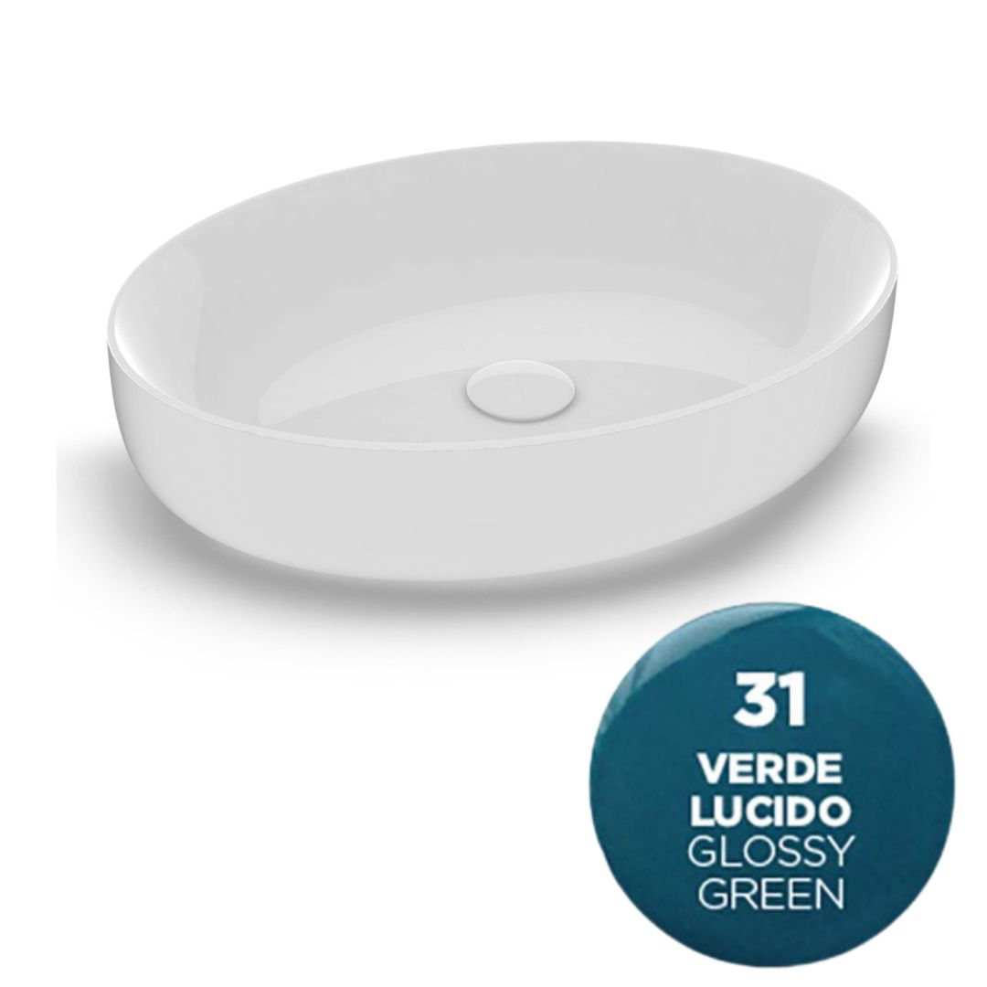 MET42O6031 Раковина Olympia Metamorfosi накладная, 55x42xh14 см (цвет - зеленый глянцевый)
