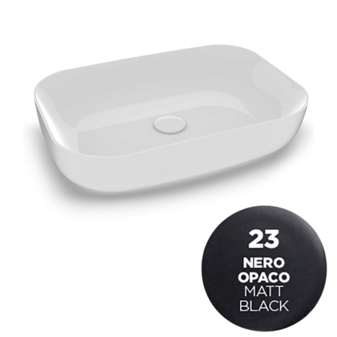 MET4260023 Раковина Olympia Metamorfosi накладная, 60x42xh14 см (цвет - черный матовый)