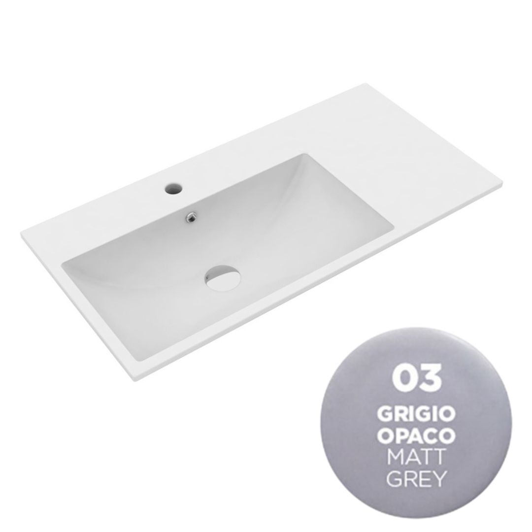 TUE4875103 Раковина Olympia Tutto Evo 75x45 см, с 1 отв. подвесная/встраиваемая (цвет - серый матовый)