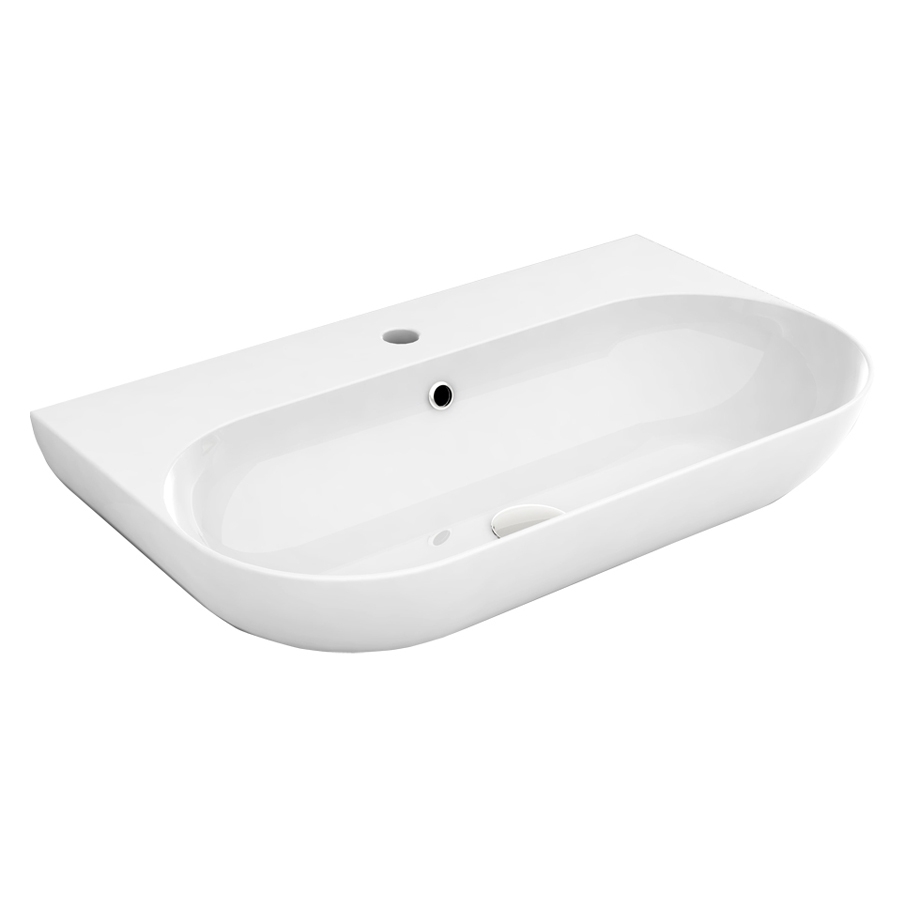 MIL4370101 Раковина подвесная Olympia Milady 70*41см с отверстием под смеситель (цвет - белый глянцевый)