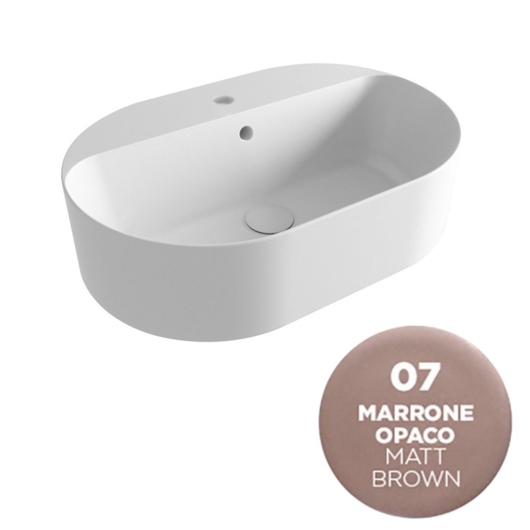 OPE42OV60107 Раковина накладная Olympia Open с отв. под смеситель 60x40x17 cm (цвет -бежевый матовый)