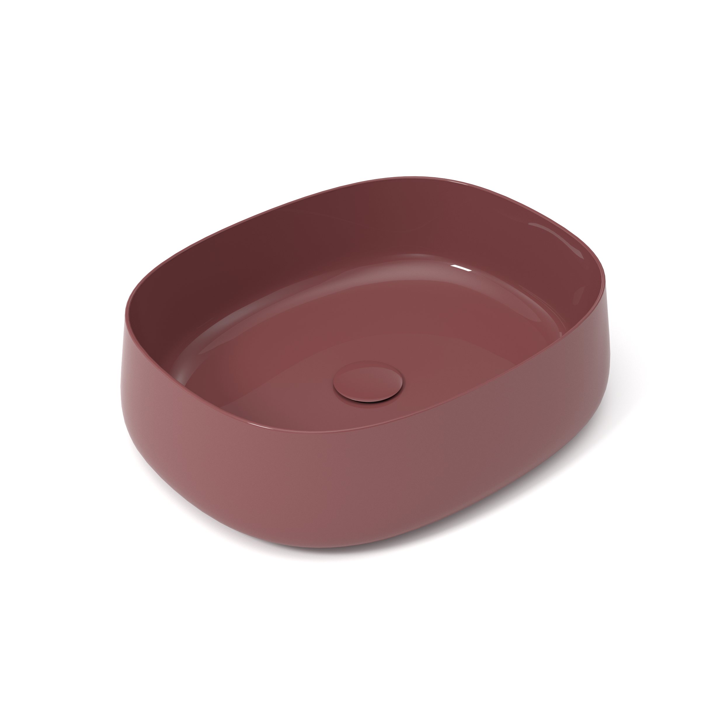 PAD4B50016 Раковина накладная Olympia Paddle, 52x42xh13 см (цвет - баклажан глянцевый)#