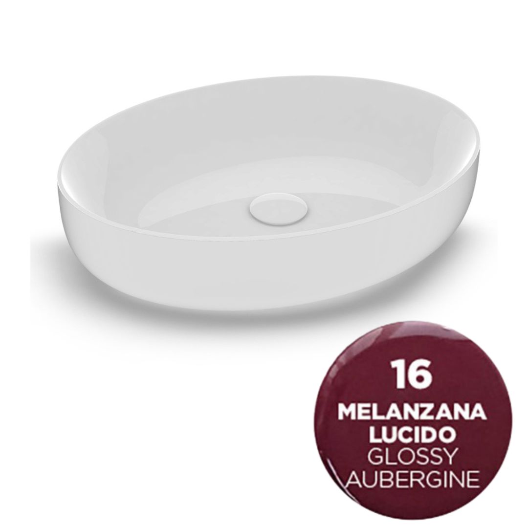 MET42O6016 Раковина Olympia Metamorfosi накладная, 55x42xh14 см (цвет - баклажан глянцевый)