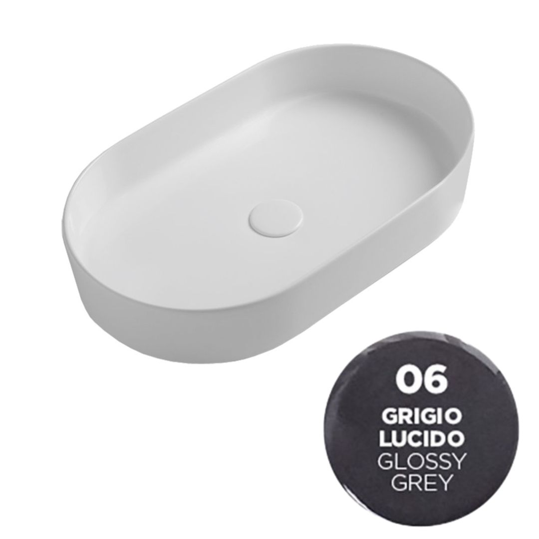 SMA42SO6006 Раковина накладная Olympia Smash, 60x36xh12 см (цвет - серый глянцевый)