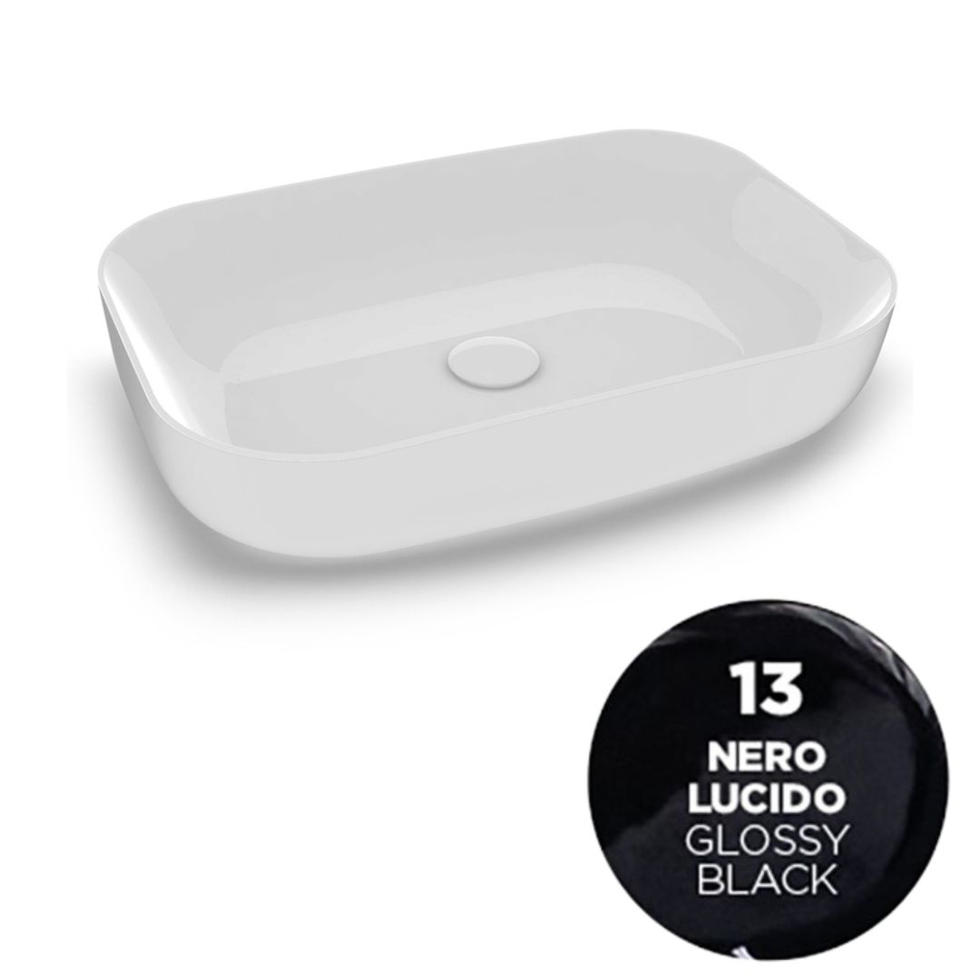 MET4260013 Раковина Olympia Metamorfosi накладная, 60x42xh14 см (цвет - черный глянцевый)