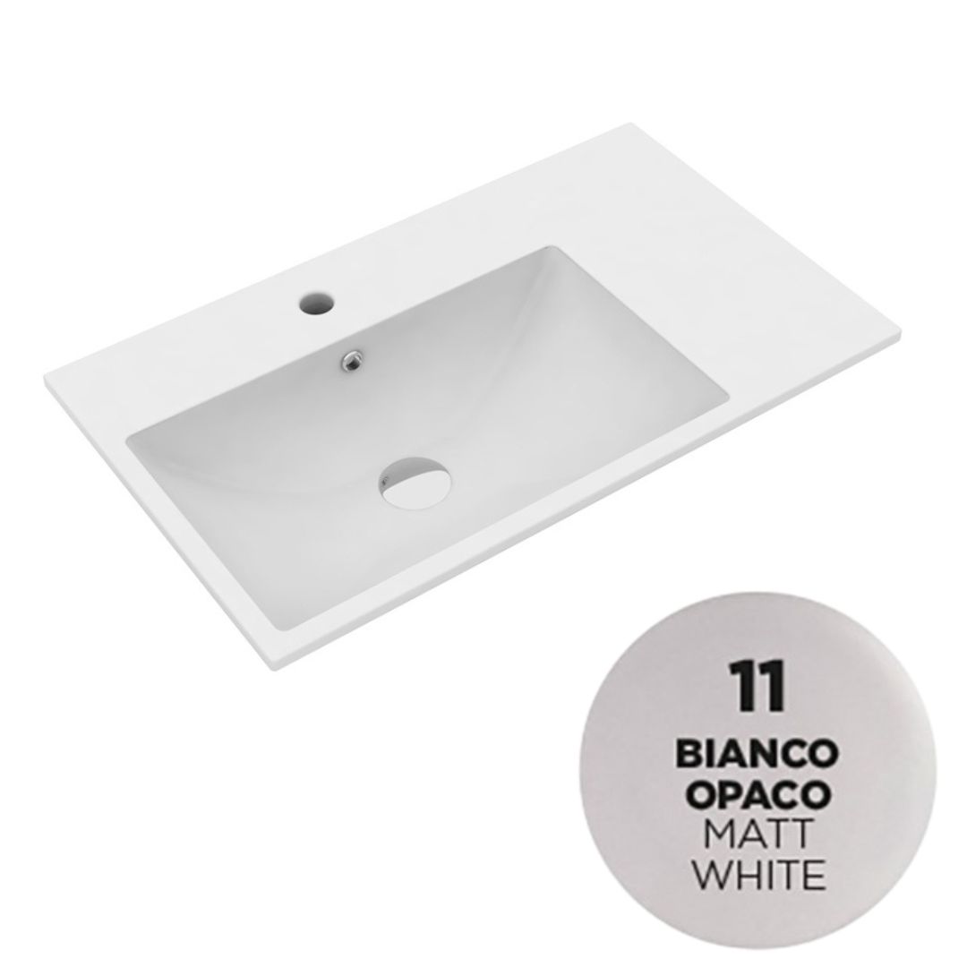 TUE4890111 Раковина Olympia Tutto Evo 90x45 см, с 1 отв. подвесная/встраиваемая (цвет - белый матовый)