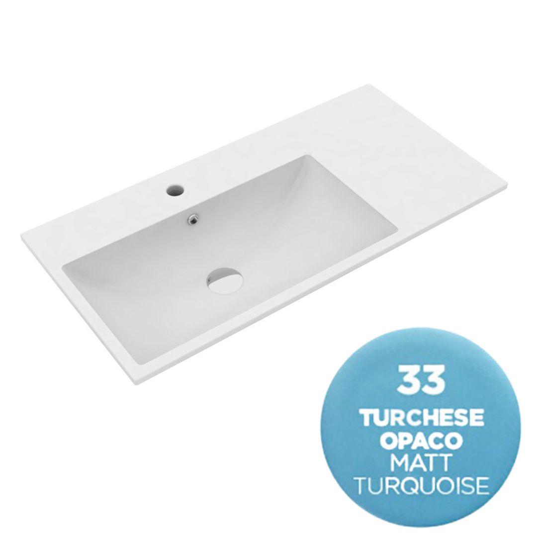TUE4875133 Раковина Olympia Tutto Evo 75x45 см, с 1 отв. подвесная/встраиваемая (цвет - голубой матовый)