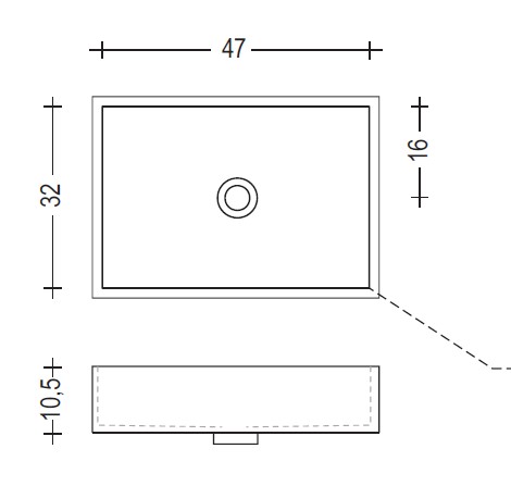 BL4732.B Раковина под столешницу Moab Block из искусственного камня Betacryl 32х47х13,5 см (цвет - белый)