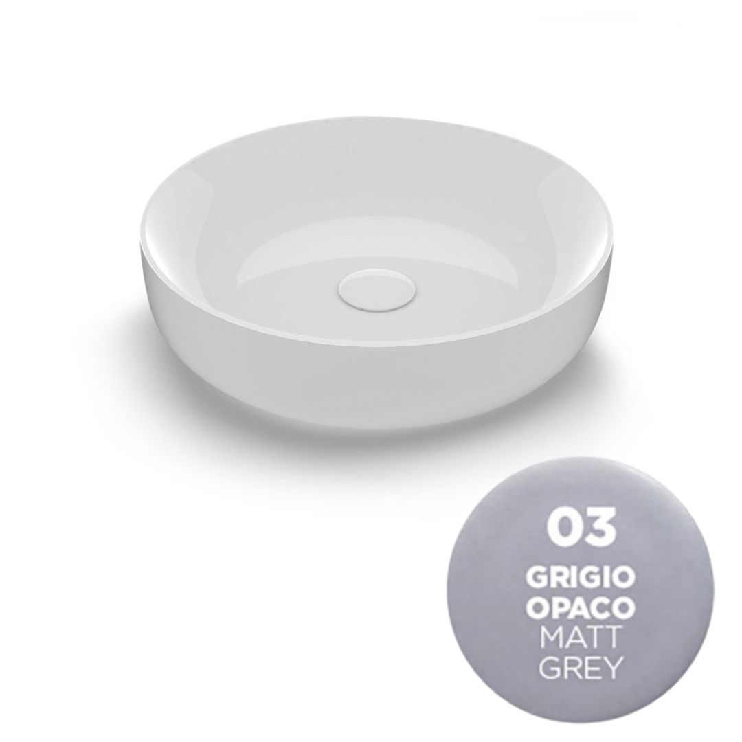 MET4245003 Раковина Olympia Metamorfosi накладная, ø45 h14 см (цвет - серый матовый)