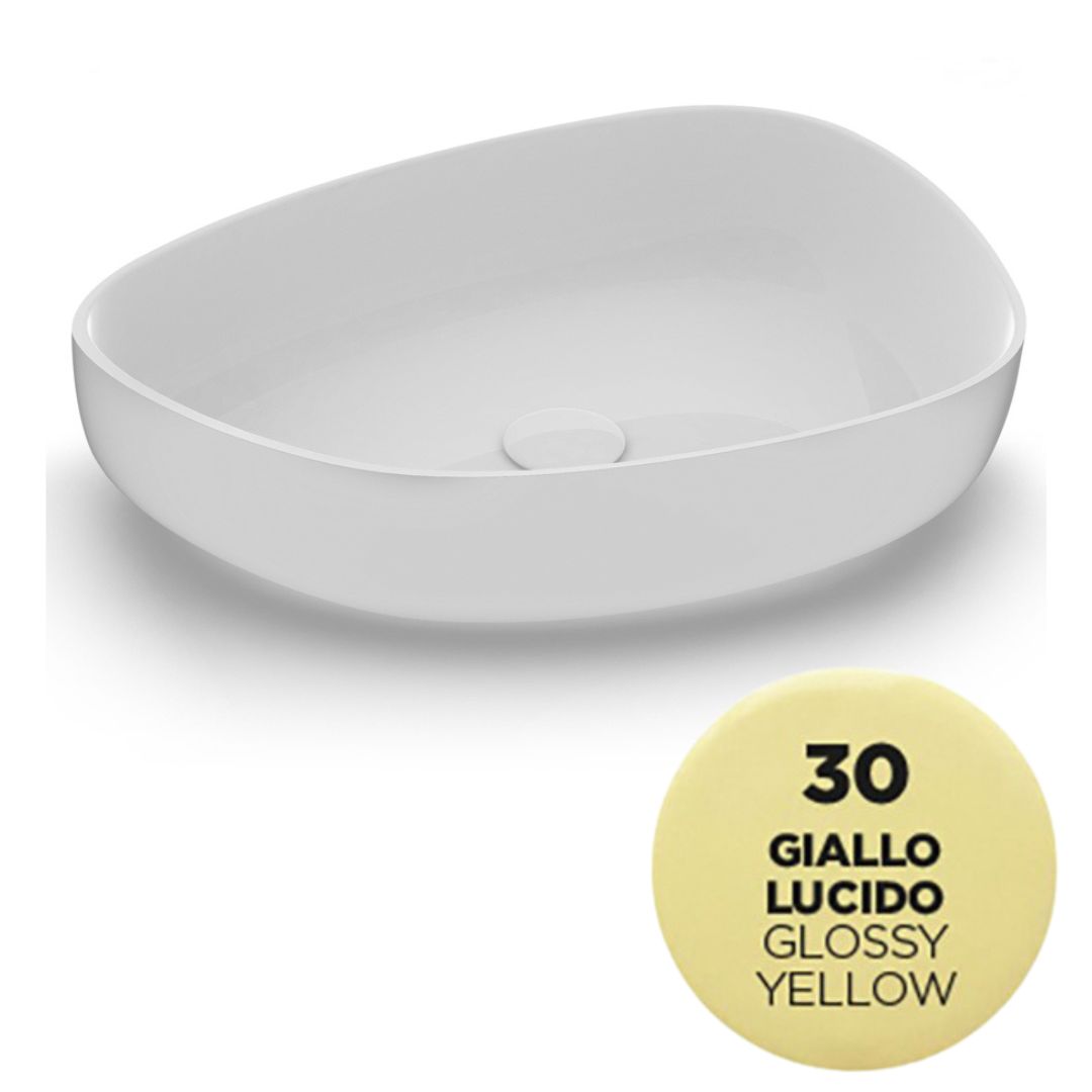 MET4255030 Раковина Olympia Metamorfosi накладная, 55x42xh14 см (цвет - желтый глянцевый)