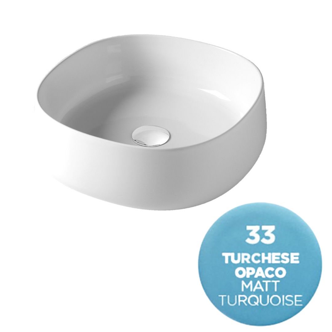 PAD4B42033 Раковина накладная Olympia Paddle 45x45x15см (цвет - голубой матовый)