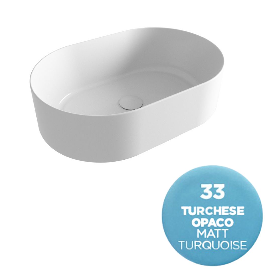 OPE42OV60033 Раковина накладная Olympia Open 60x40x17 cm (цвет - голубой матовый)