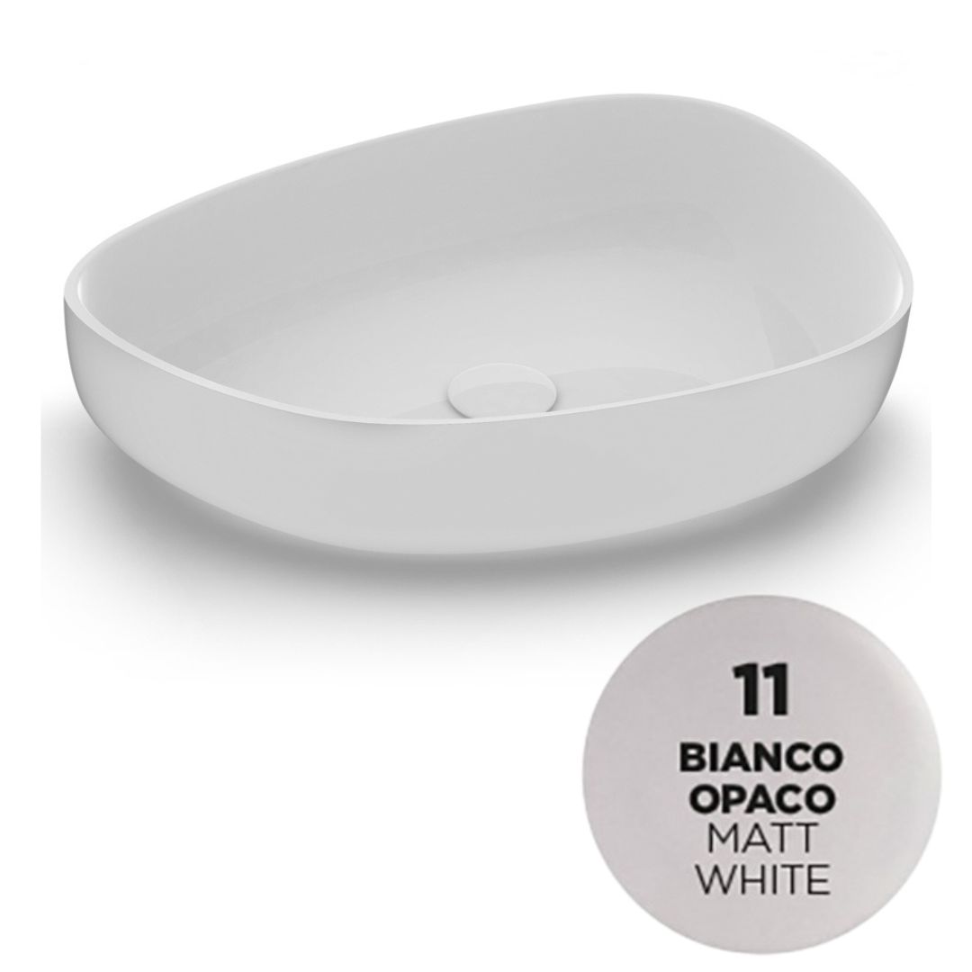 MET4255011 Раковина Olympia Metamorfosi накладная, 55x42xh14 см (цвет - белый матовый)