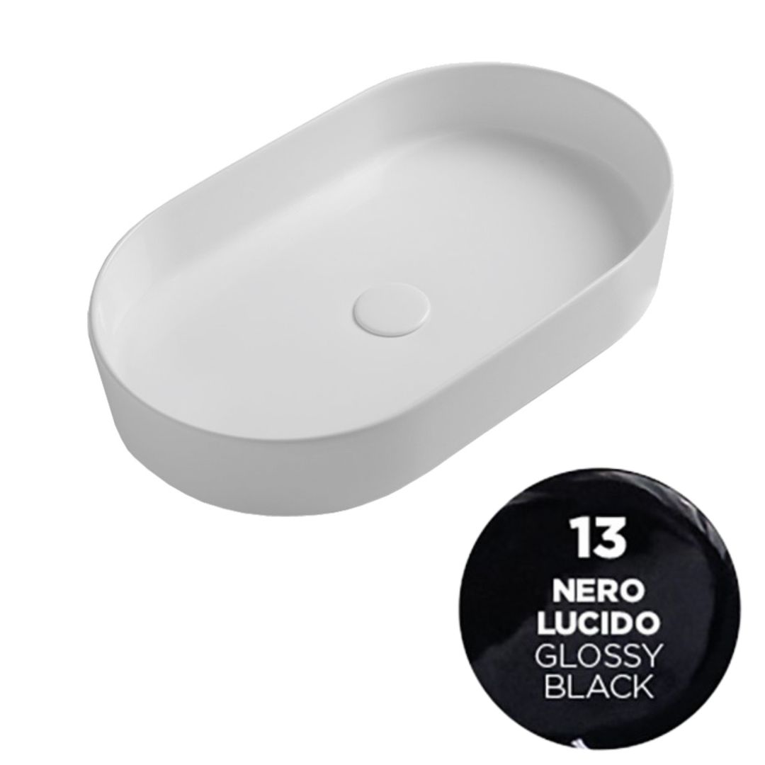 SMA42SO6013 Раковина накладная Olympia Smash, 60x36xh12 см (цвет - черный глянцевый)