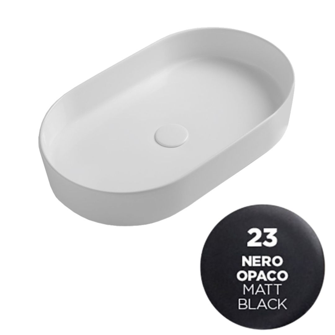 SMA42SO6023 Раковина накладная Olympia Smash, 60x36xh12 см (цвет - черный матовый)