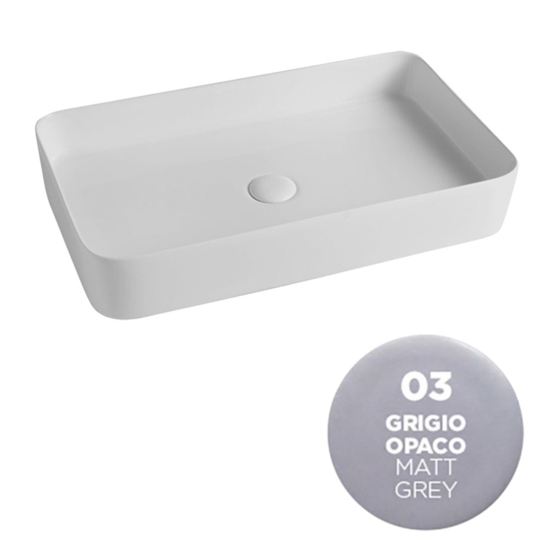 SMA42RE65003 Раковина накладная Olympia Smash 65x40xh11 см (цвет - серый матовый)