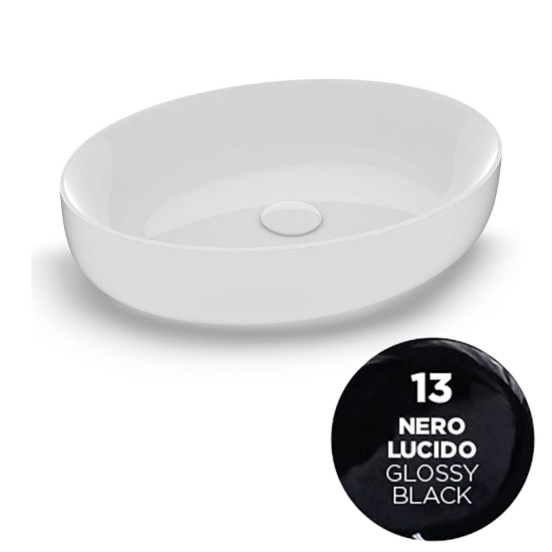 MET42O6013 Раковина Olympia Metamorfosi накладная, 55x42xh14 см (цвет - черный глянцевый)
