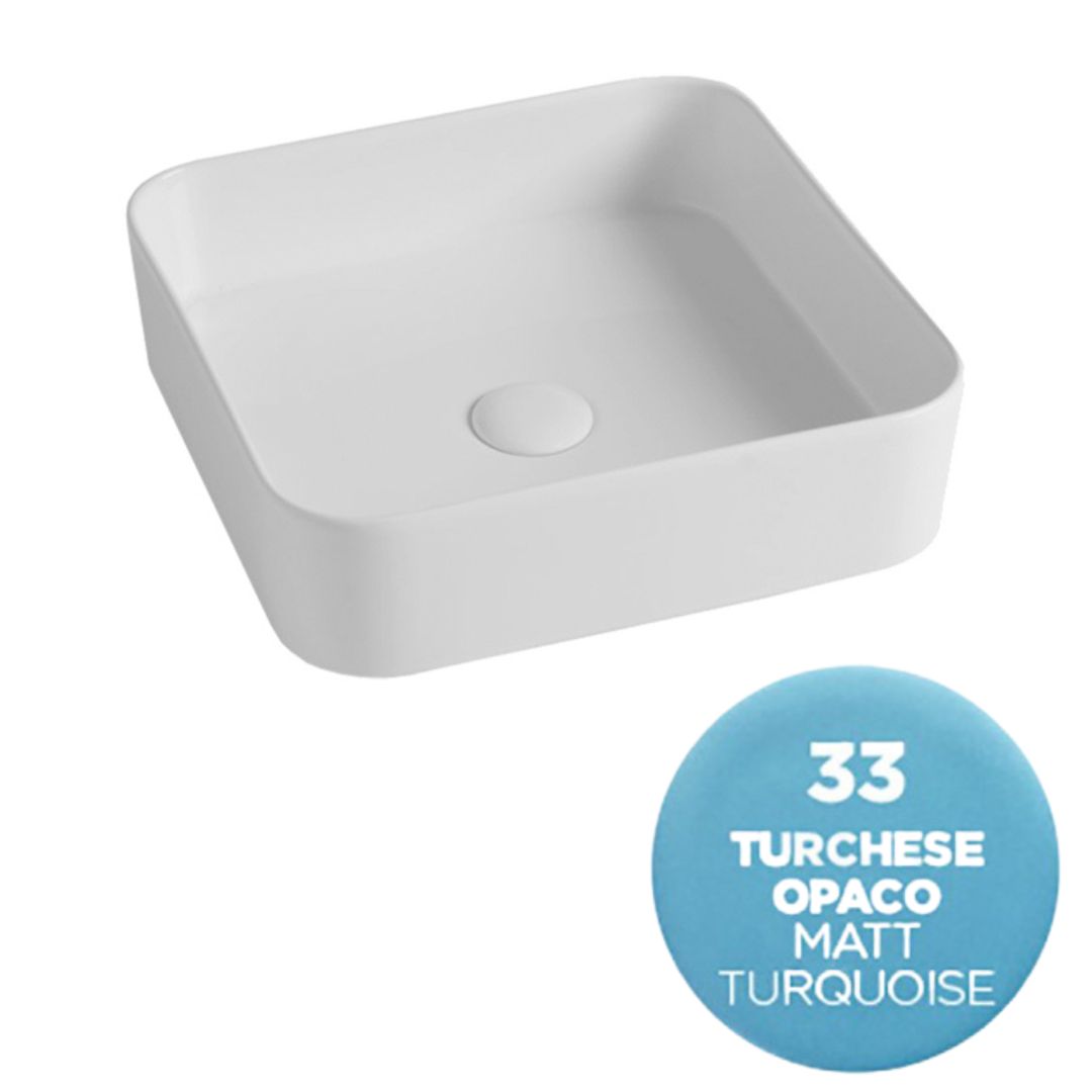 SMA42QU4033 Раковина накладная Olympia Smash, 40x40x11.5 см (цвет - голубой матовый)