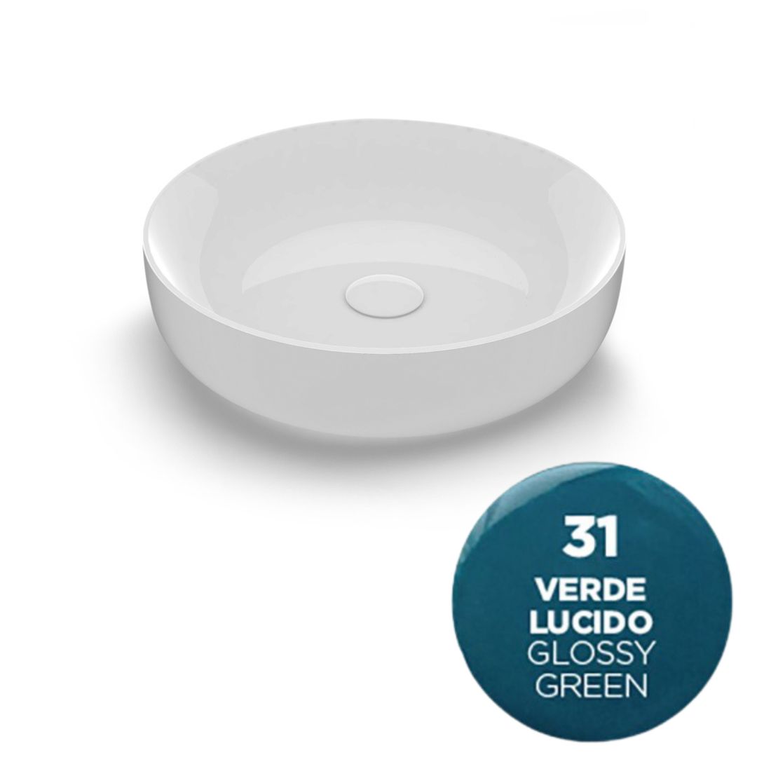 MET4245031 Раковина Olympia Metamorfosi накладная, ø45 h14 см (цвет - зеленый глянцевый)