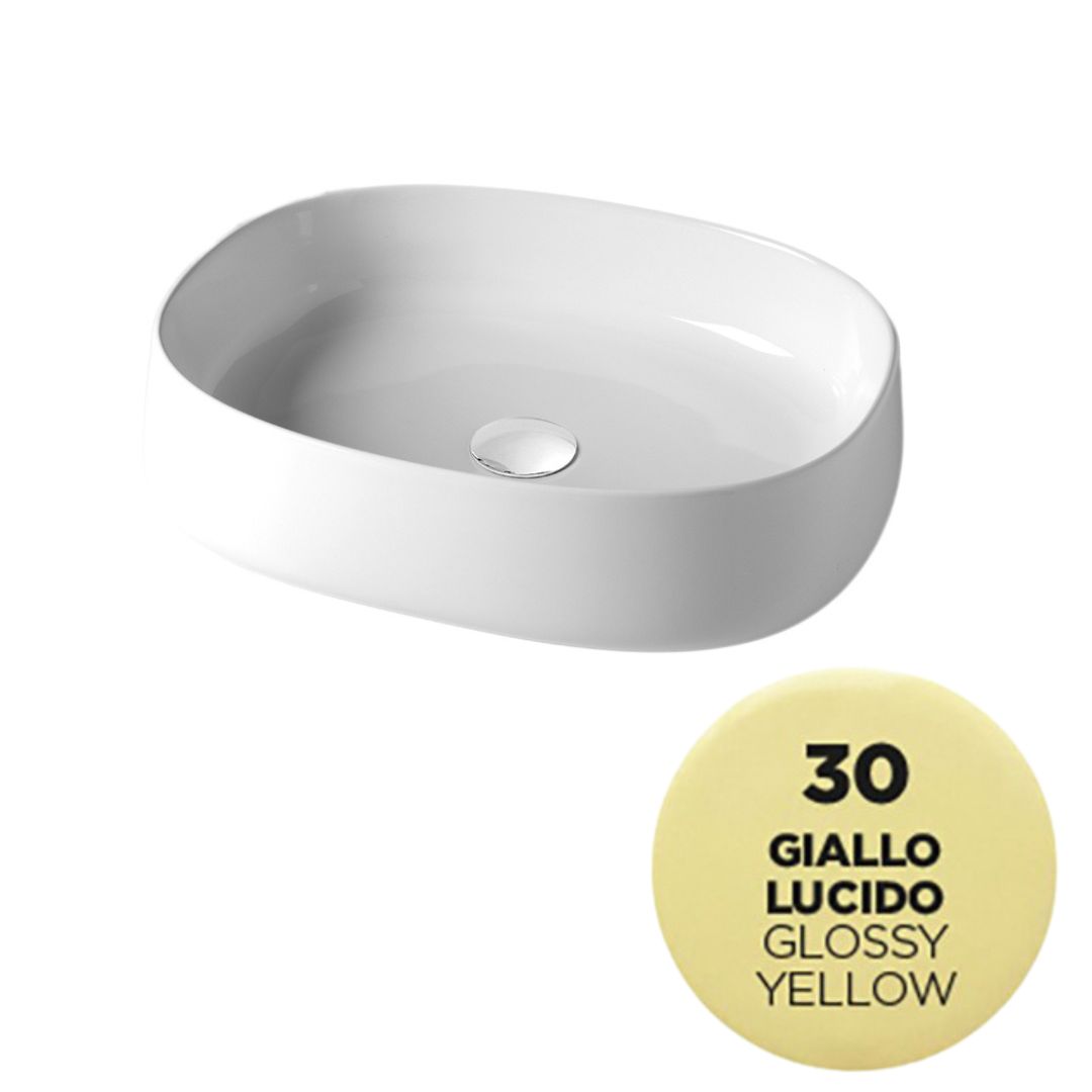 PAD4B50030 Раковина накладная Olympia Paddle, 52x42xh13 см (цвет - желтый глянцевый)