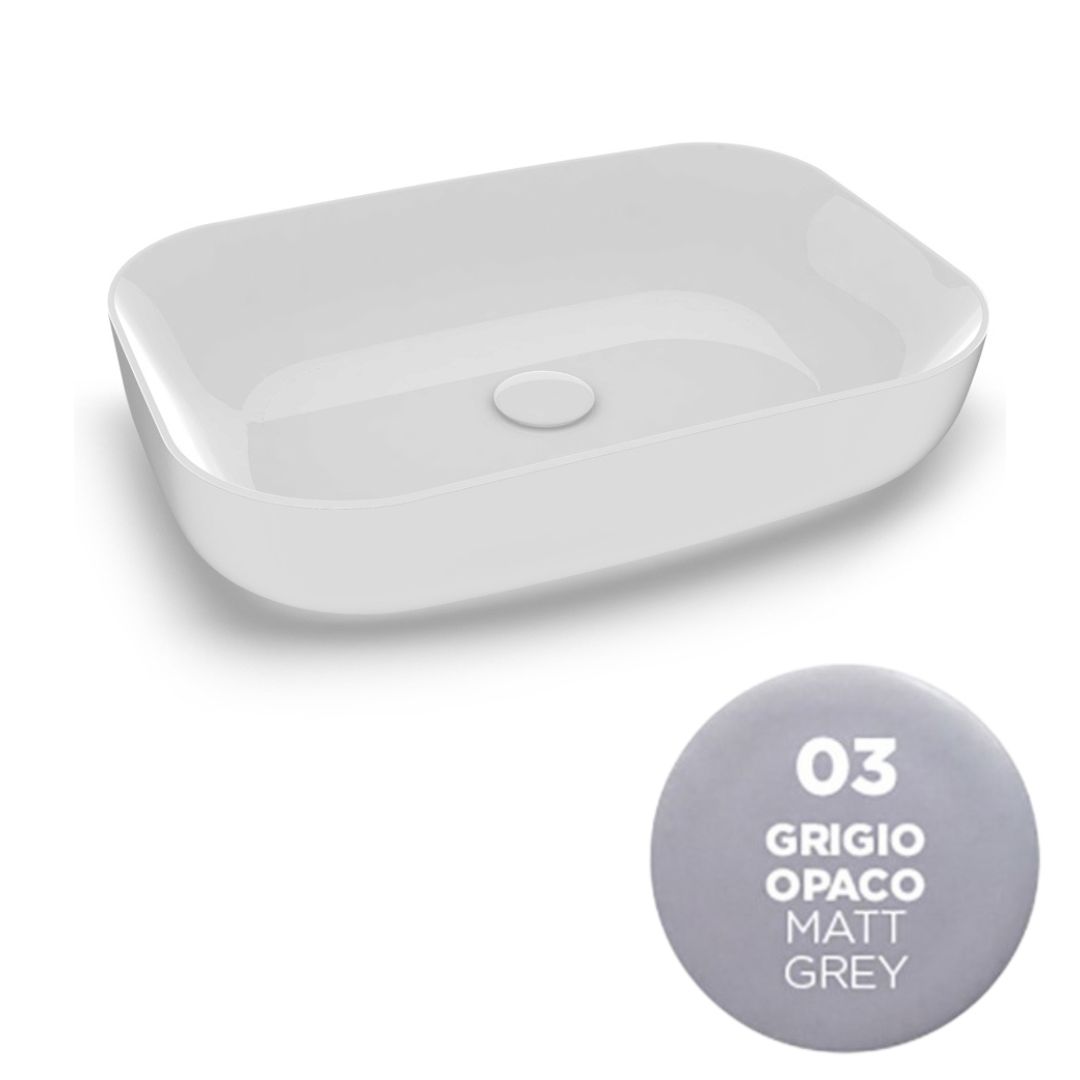 MET4260003 Раковина Olympia Metamorfosi накладная, 60x42xh14 см (цвет - серый матовый)