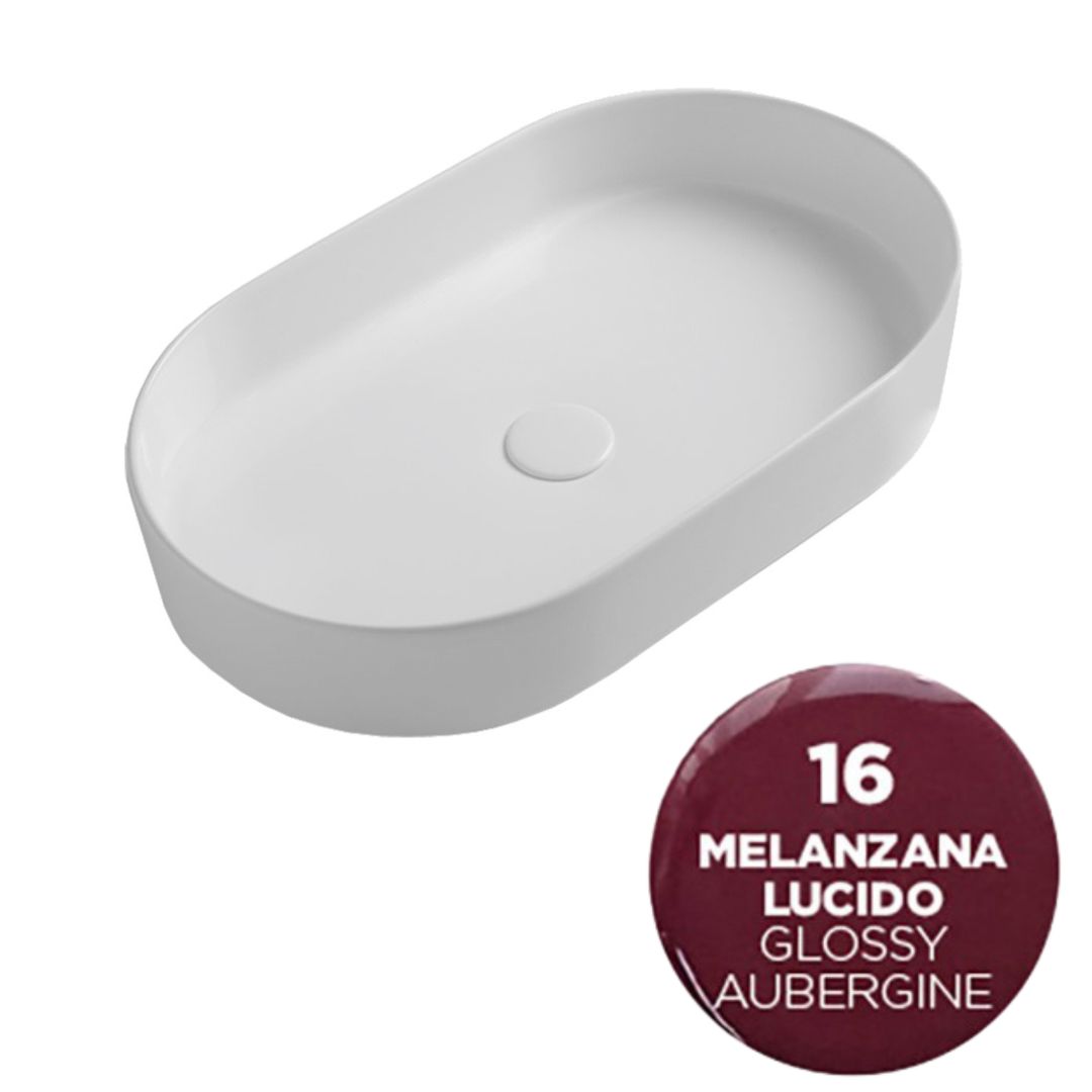 SMA42SO6016 Раковина накладная Olympia Smash, 60x36xh12 см (цвет - баклажан глянцевый)