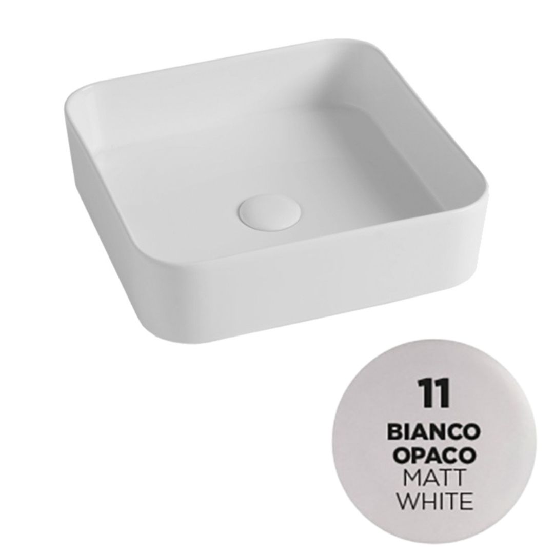 SMA42QU4011 Раковина накладная Olympia Smash, 40x40x11.5 см (цвет - белый матовый)