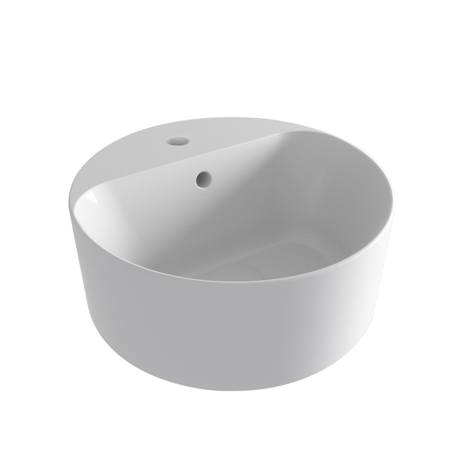 OPE42TO40101 Раковина накладная Olympia Open с отв. под смеситель, 40х40х17 см (цвет - белый глянцевый)