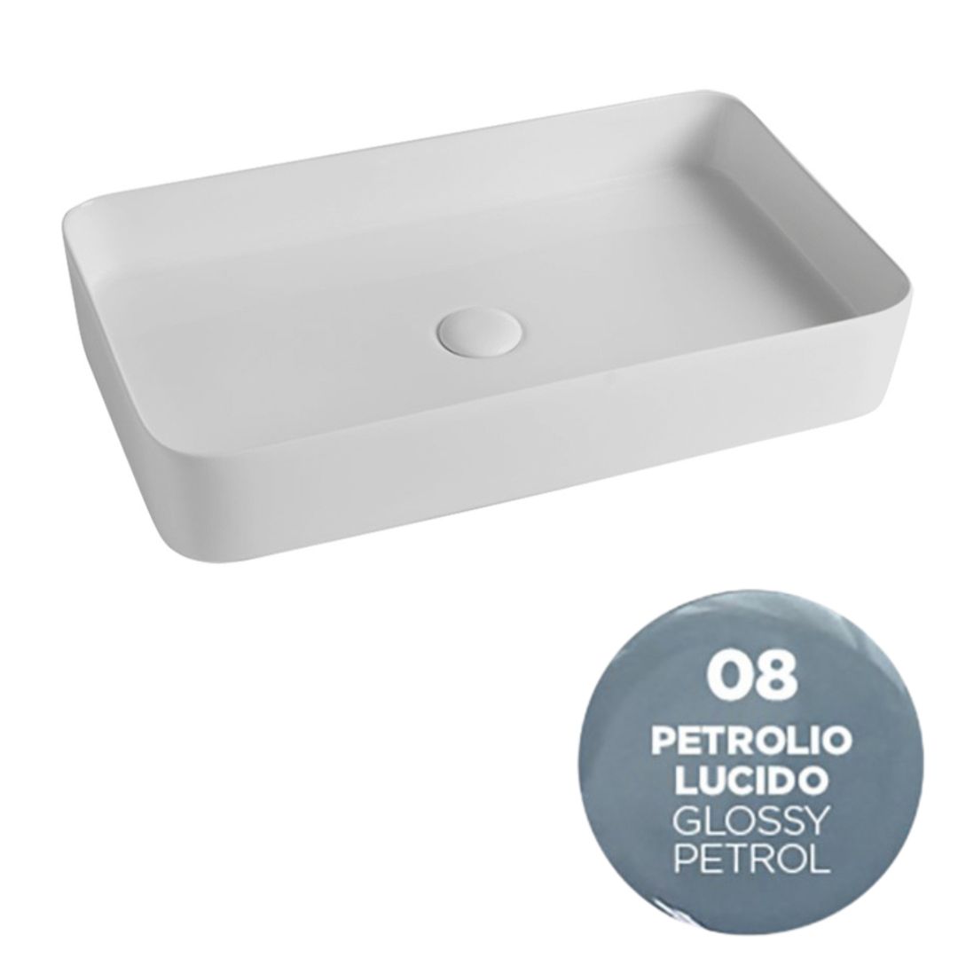 SMA42RE65008 Раковина накладная Olympia Smash 65x40xh11 см (цвет - нефть глянцевый)