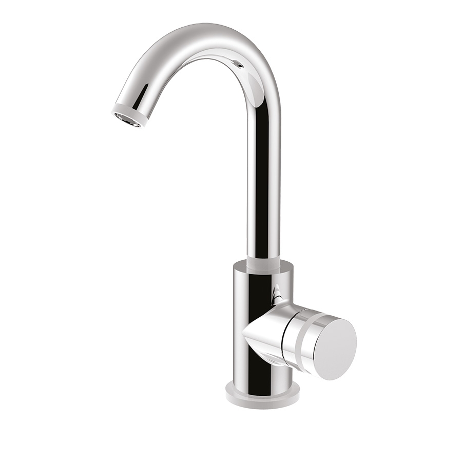 MR0085A Смеситель для раковины Giulini My Ring, поворотный излив, однорычажный, с донным клапаном (цвет - хром)