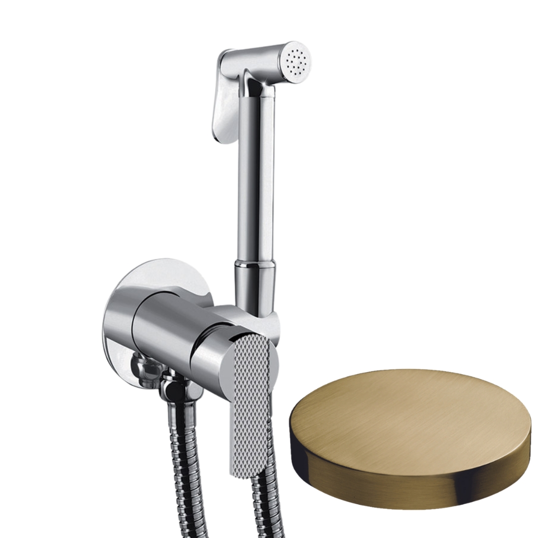 SH25/SEPDLOSP Внешняя часть гигиенического душа Giulini Surf Deluxe со смесителем (цвет - золото брашированное)