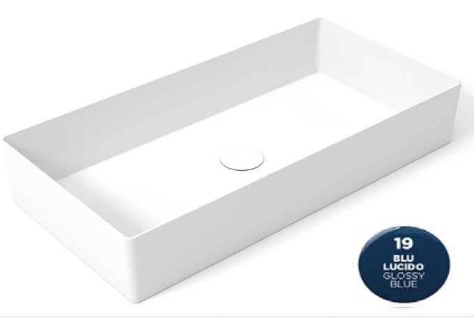 SLC42RE70019 Раковина накладная Olympia Slice 70x35x14 см (цвет - синий глянцевый)