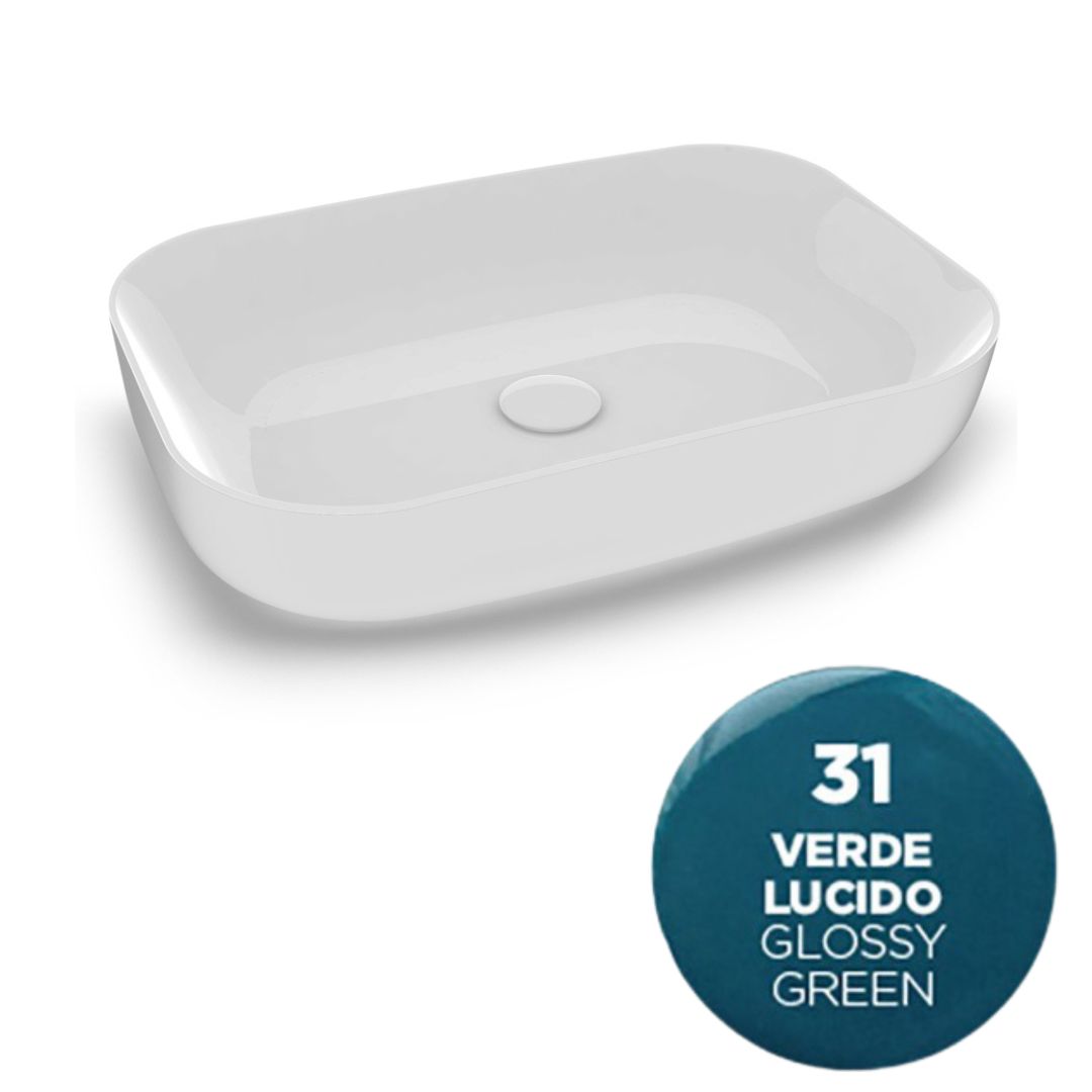 MET4260031 Раковина Olympia Metamorfosi накладная, 60x42xh14 см (цвет - зеленый глянцевый)