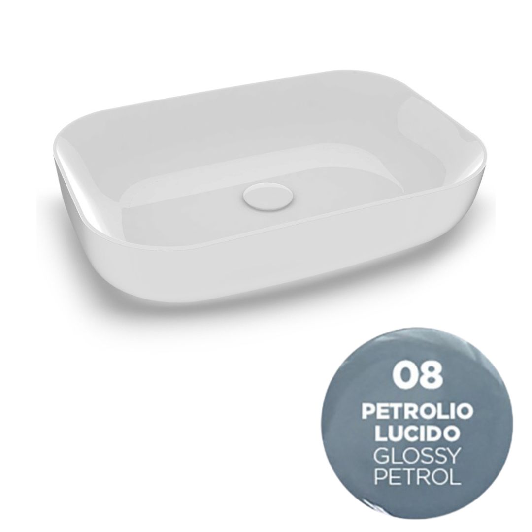 MET4260008 Раковина Olympia Metamorfosi накладная, 60x42xh14 см (цвет - нефть глянцевый)