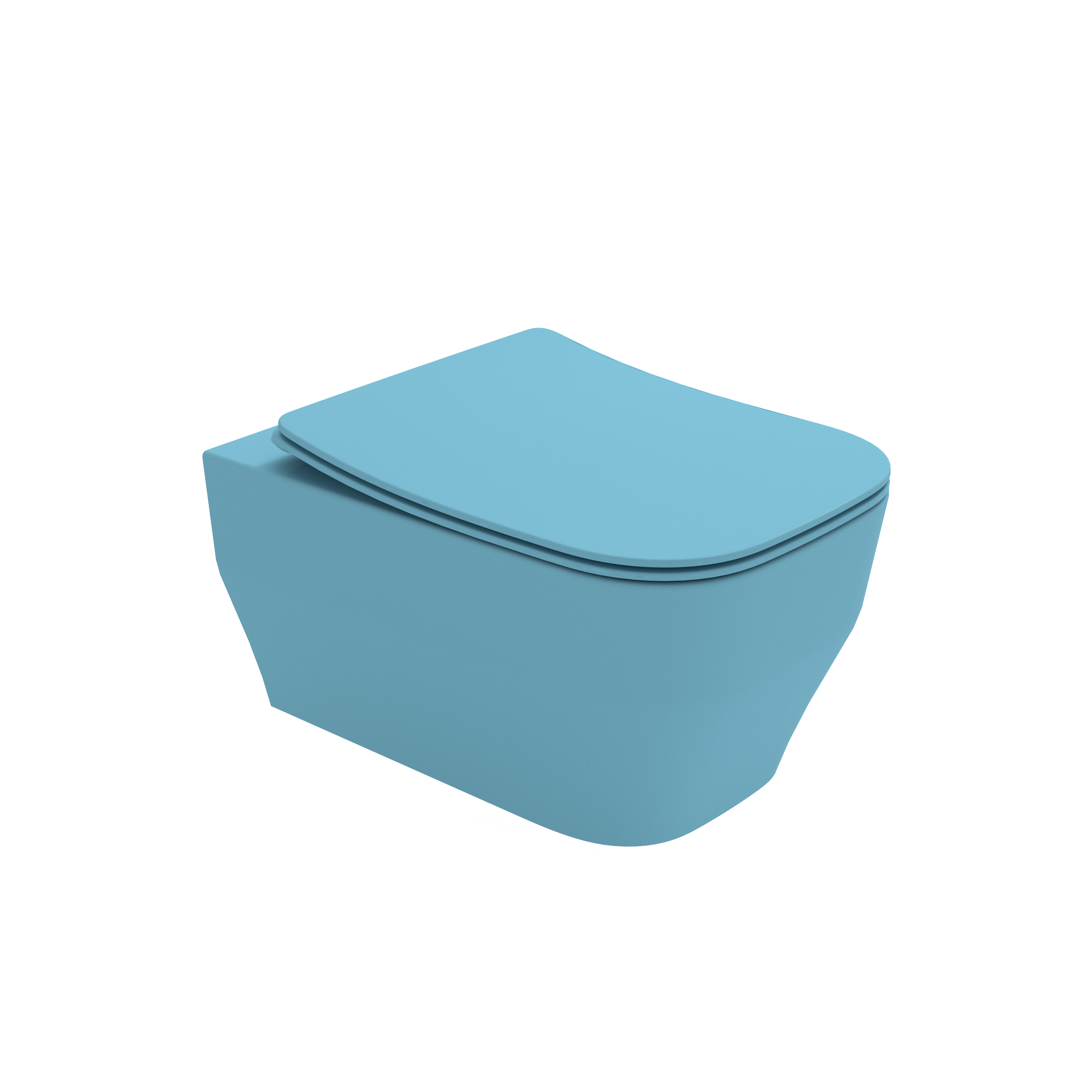 SYN1202R33 Унитаз подвесной безободковый Olympia Synthesis Eco с креплениями (цвет - матовый голубой)#