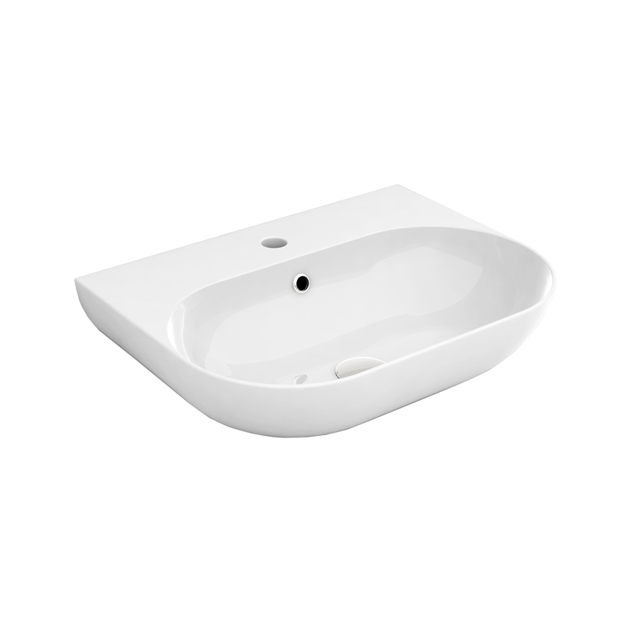 MIL4355101 Раковина подвесная Olympia Milady 55*41см. с отверстием под смеситель (цвет - белый глянцевый)