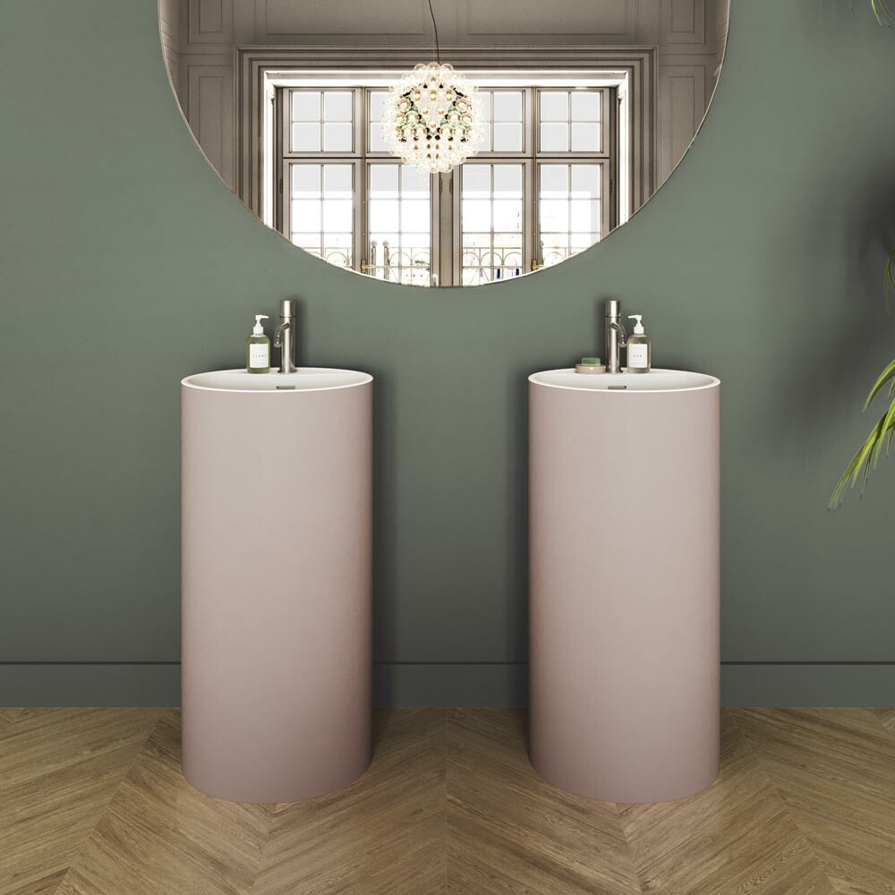 LVFL45 Раковина напольная Forma Aquae Flute, гелькоут, Ø45x90h (цвет - белый матовый)