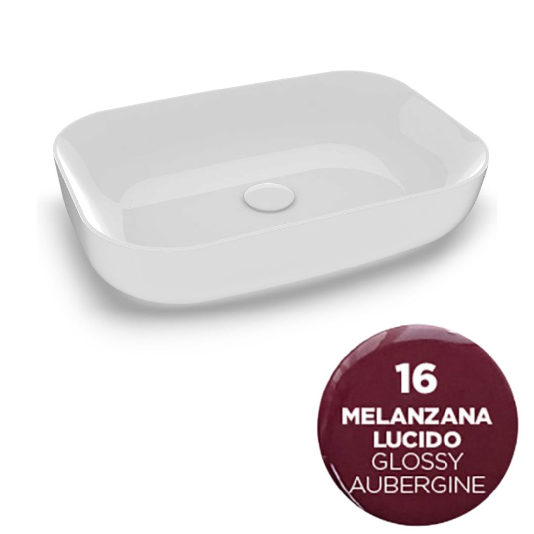 MET4260016 Раковина Olympia Metamorfosi накладная, 60x42xh14 см (цвет - баклажан глянцевый)