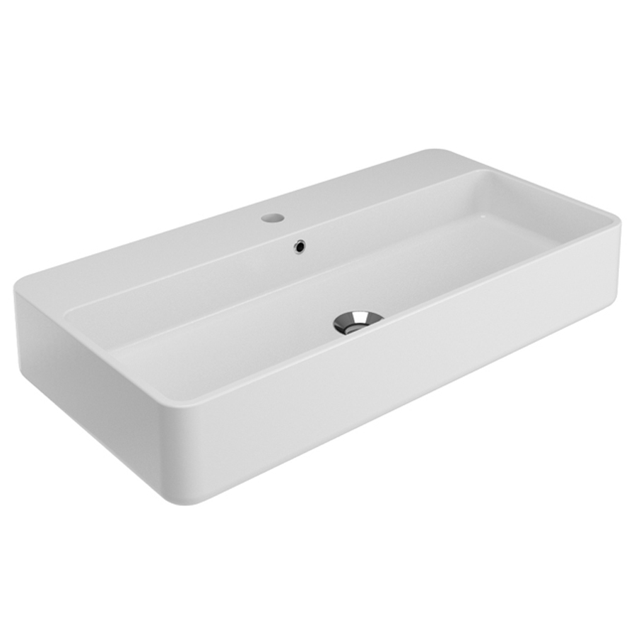 TRA4180101 Раковина подвесная  Olympia Tratto  с отв. под смеситель 80х41х14 см (цвет - белый глянцевый)
