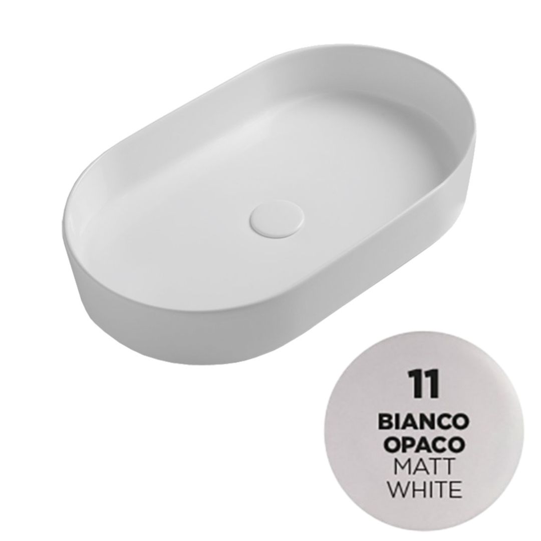 SMA42SO6011 Раковина накладная Olympia Smash, 60x36xh12 см (цвет - белый матовый)